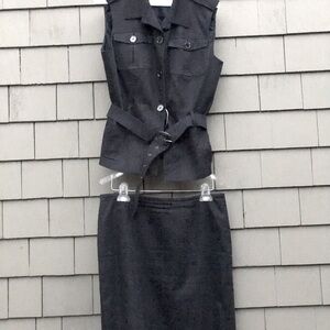 Black Two piece set new great quality, comes with shirt and skirt.